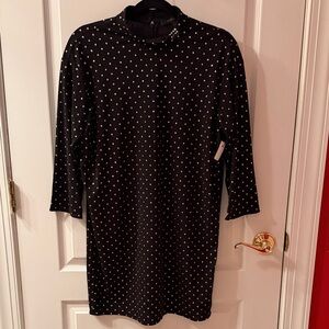 Marc Jacobs Black and Gold  Polka Dot Long Sleeve Dress